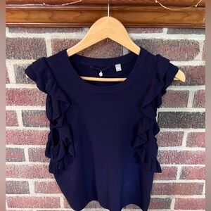 Sale NWOT Amazing Anthropologie Knitted & Knotted Navy knit Sleeveless top sz M